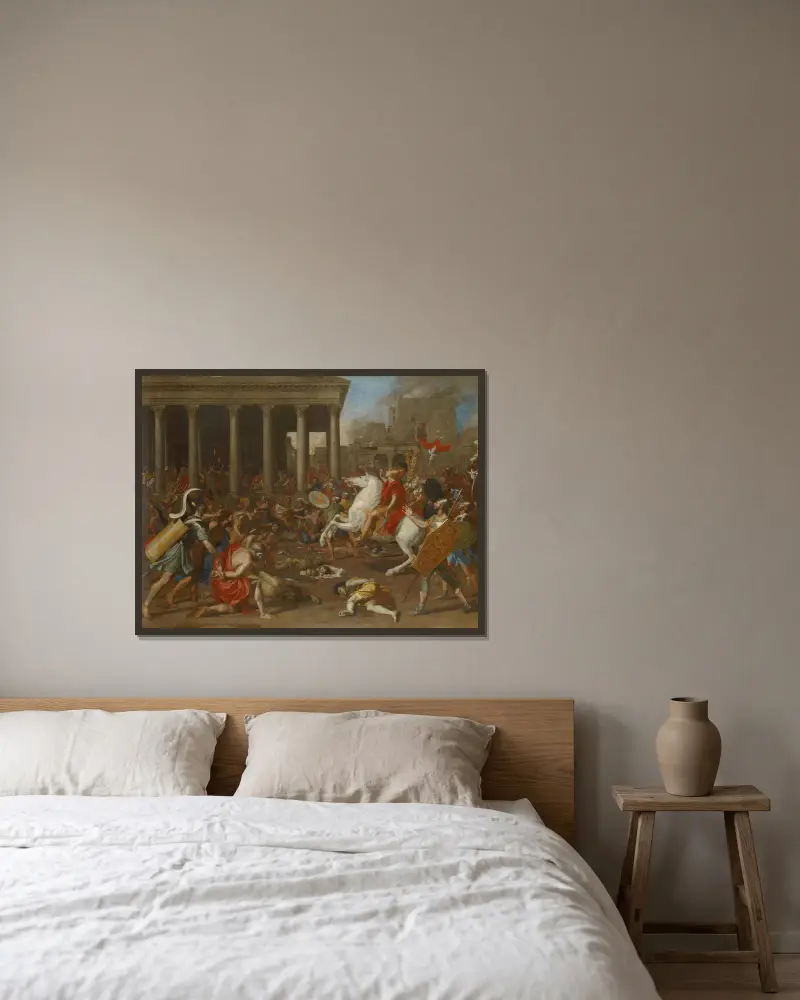 The Conquest Of Jerusalem By Emperor Titus av Nicolas Poussin inramad på en vägg