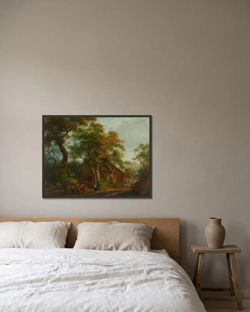 Bauern bei der Heuernte von Franz Niklaus König gerahmt an einer Wand