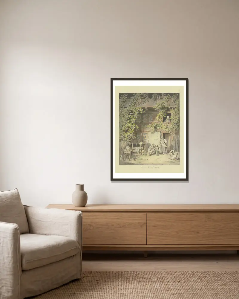 Das Abendbrot von Franz Niklaus König gerahmt an einer Wand