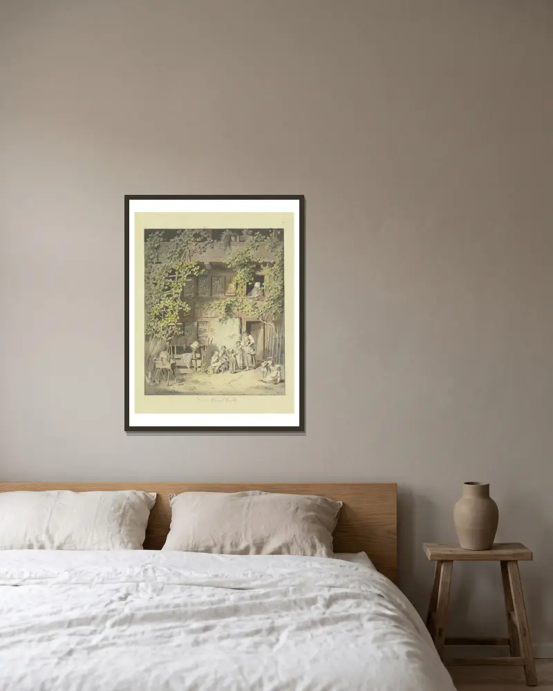 Das Abendbrot von Franz Niklaus König gerahmt an einer Wand