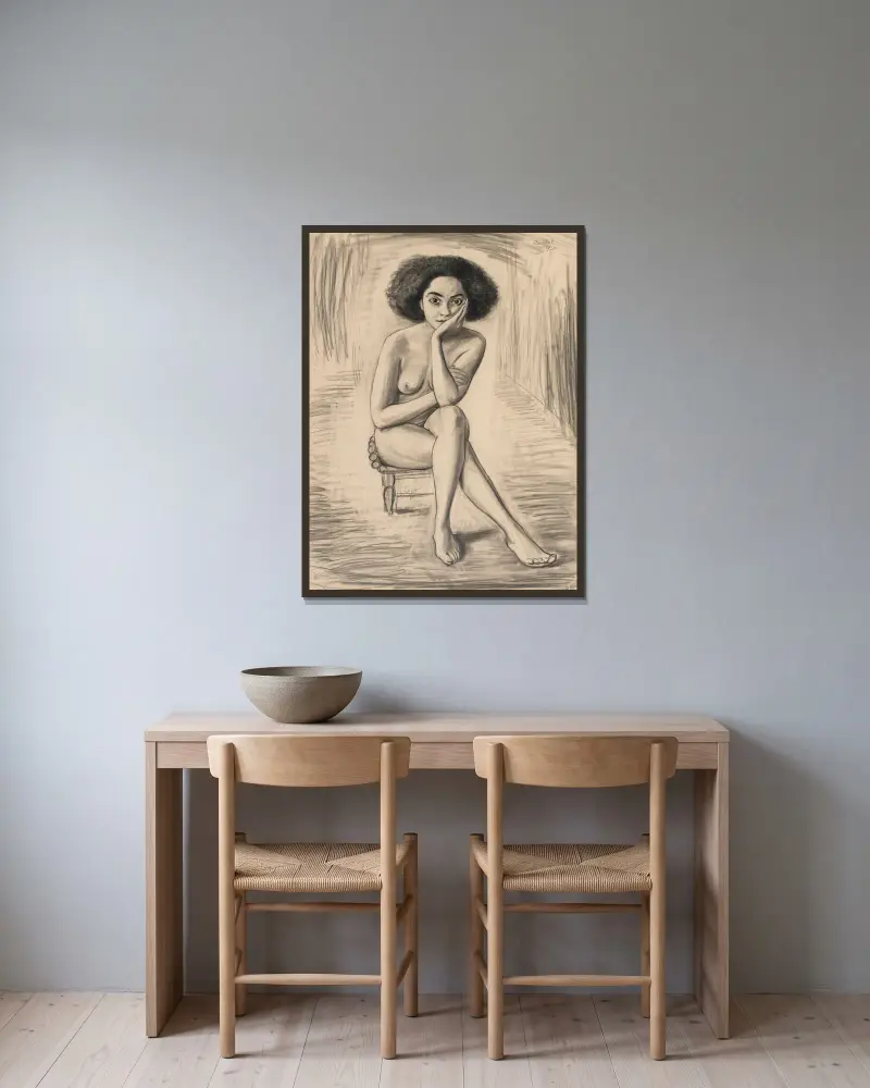 Aysha av Nils Dardel inramad på en vägg