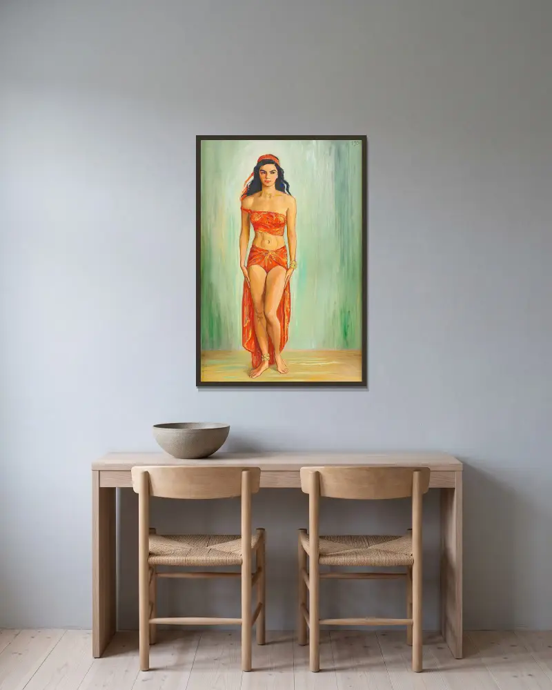 Cissi Olsson als Anitra in Peer Gynt von Nils Dardel gerahmt an einer Wand