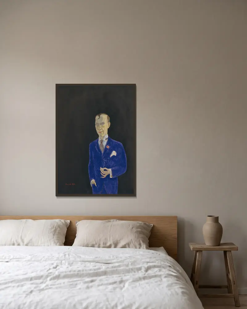 David Sprengel, 1880–1941, skribent, kritiker av Nils Dardel inramad på en vägg