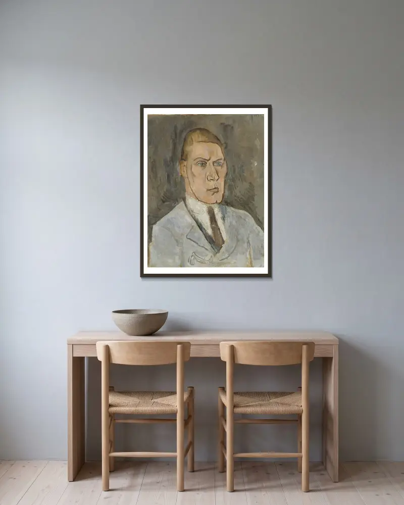 Gustaf Hellström, 1882-1953, författare av Nils Dardel inramad på en vägg