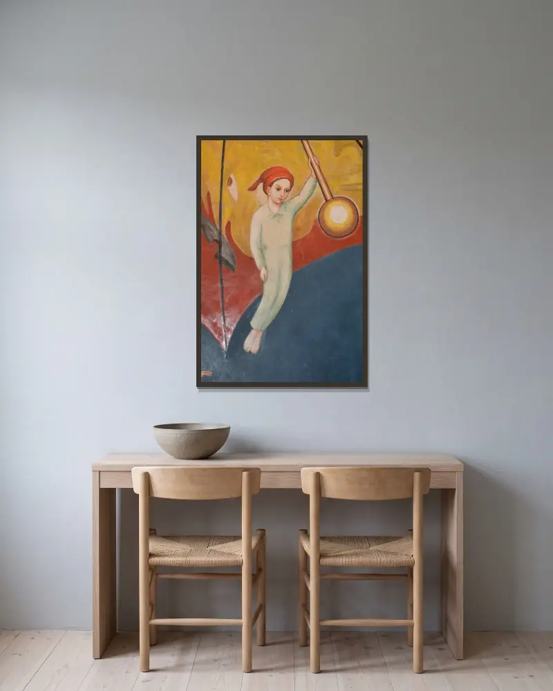 John Blund av Nils Dardel inramad på en vägg