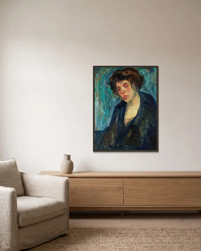 Kvinna av Nils Dardel inramad på en vägg