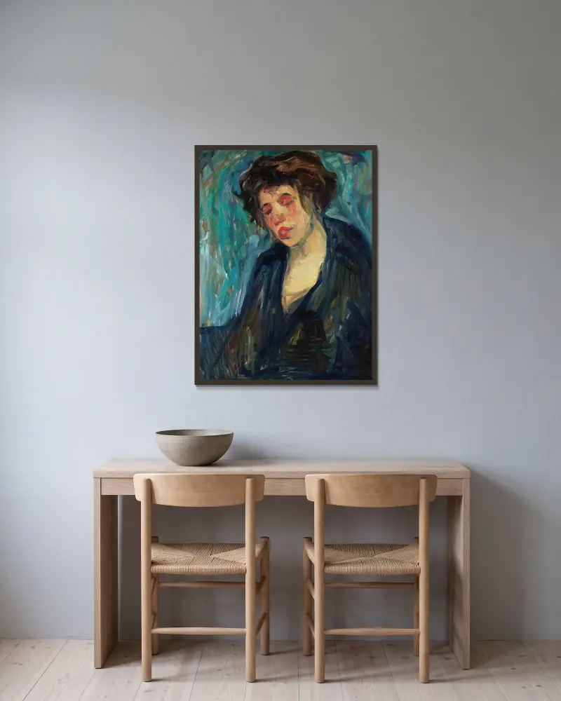 Kvinna av Nils Dardel inramad på en vägg