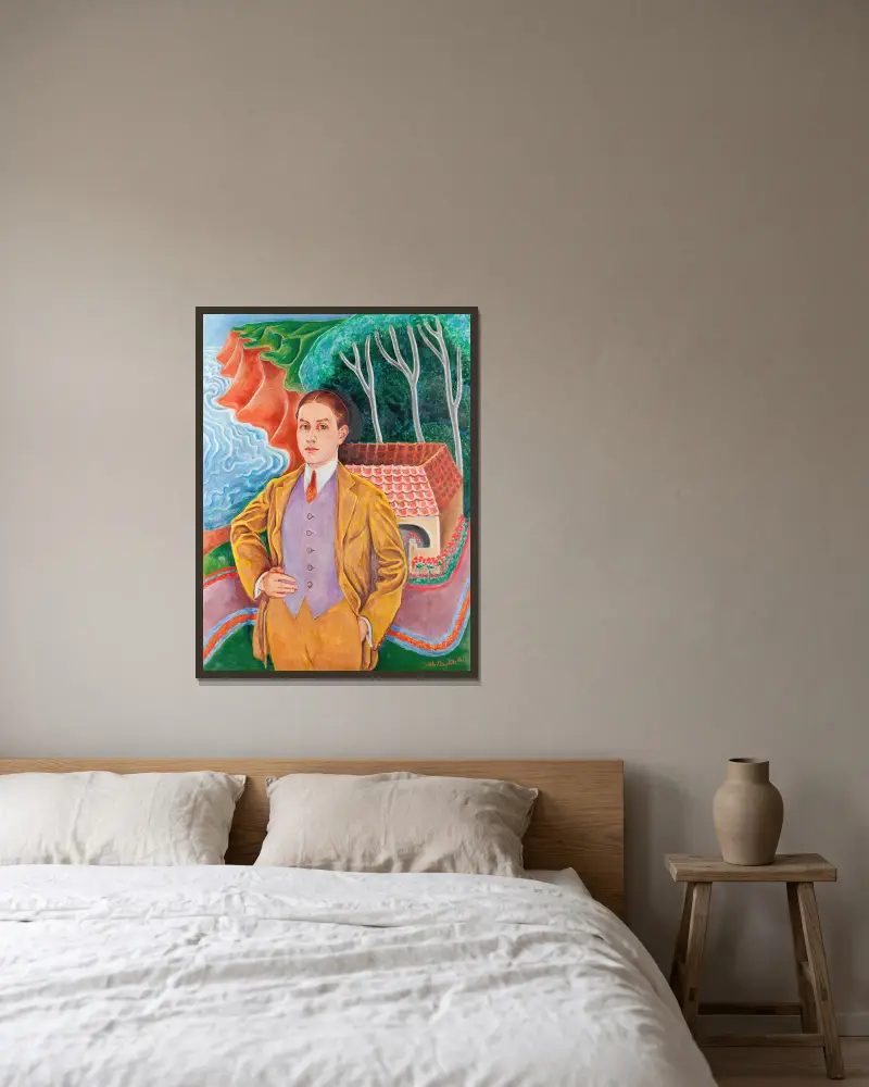 Rolf De Maré (1888-1964) av Nils Dardel inramad på en vägg