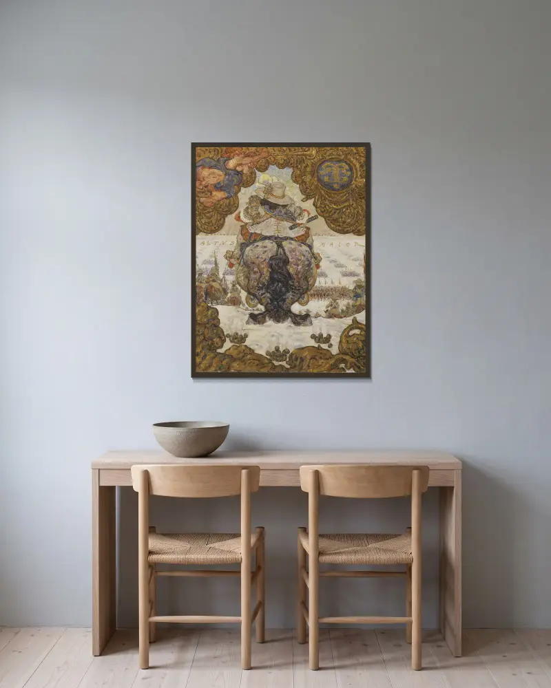 „Historische Rücken“, zweite Serie; Karl X. von Schweden von Nils Kreuger gerahmt an einer Wand