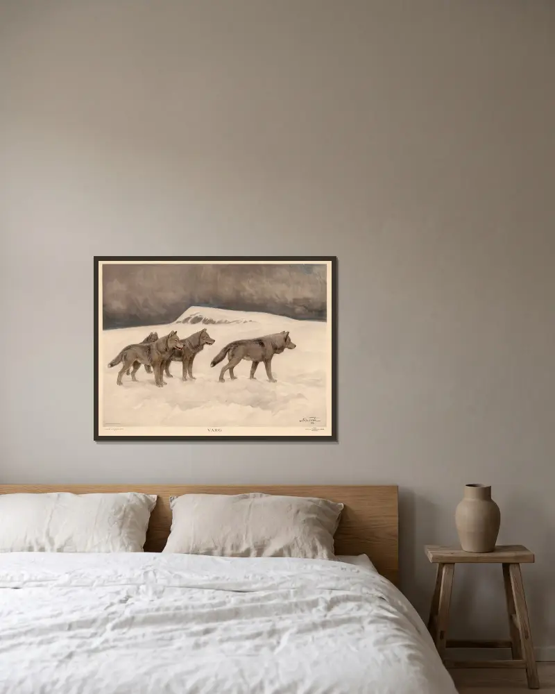 Vlk, Nils Tirén v rámu na stěně