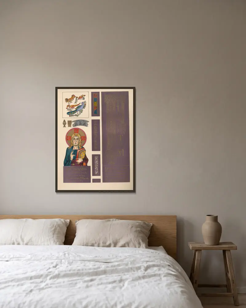 Das Evangelistar Karls des Großen von John Obadiah Westwood gerahmt an einer Wand