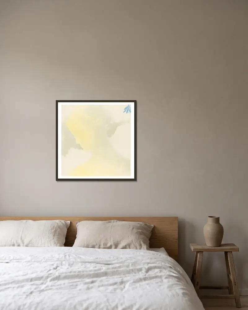 Béatrice av Odilon Redon inramad på en vägg