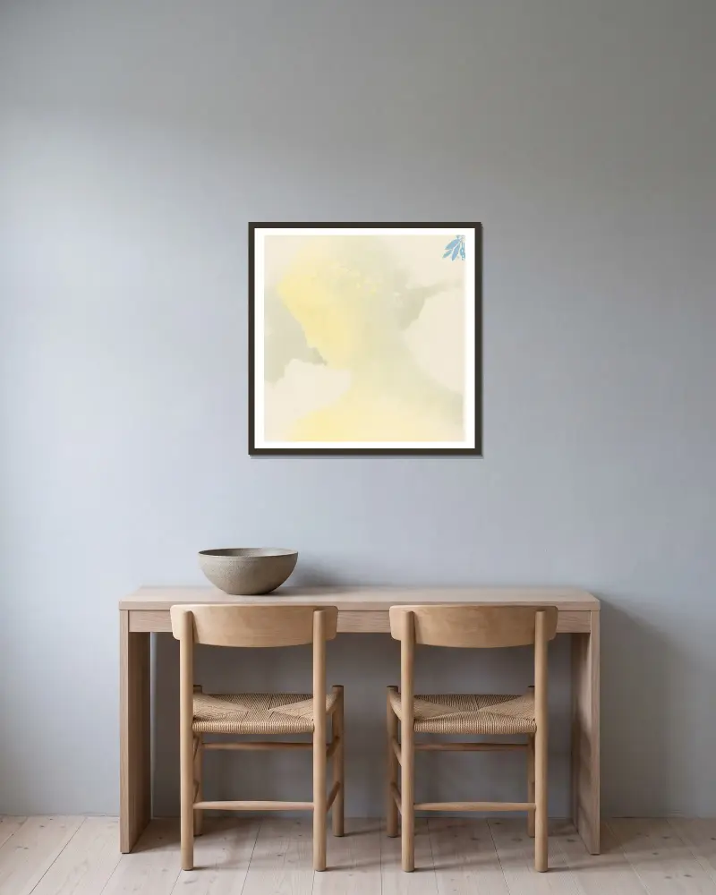 Béatrice av Odilon Redon inramad på en vägg