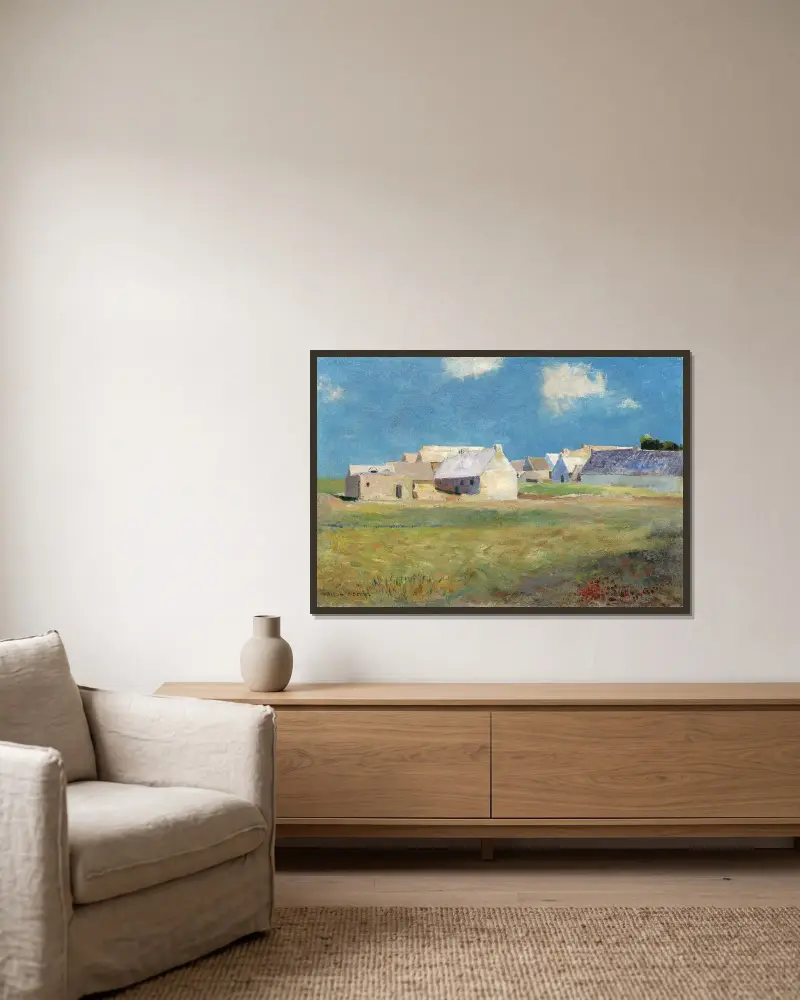 Bretaňská vesnice, Odilon Redon v rámu na stěně