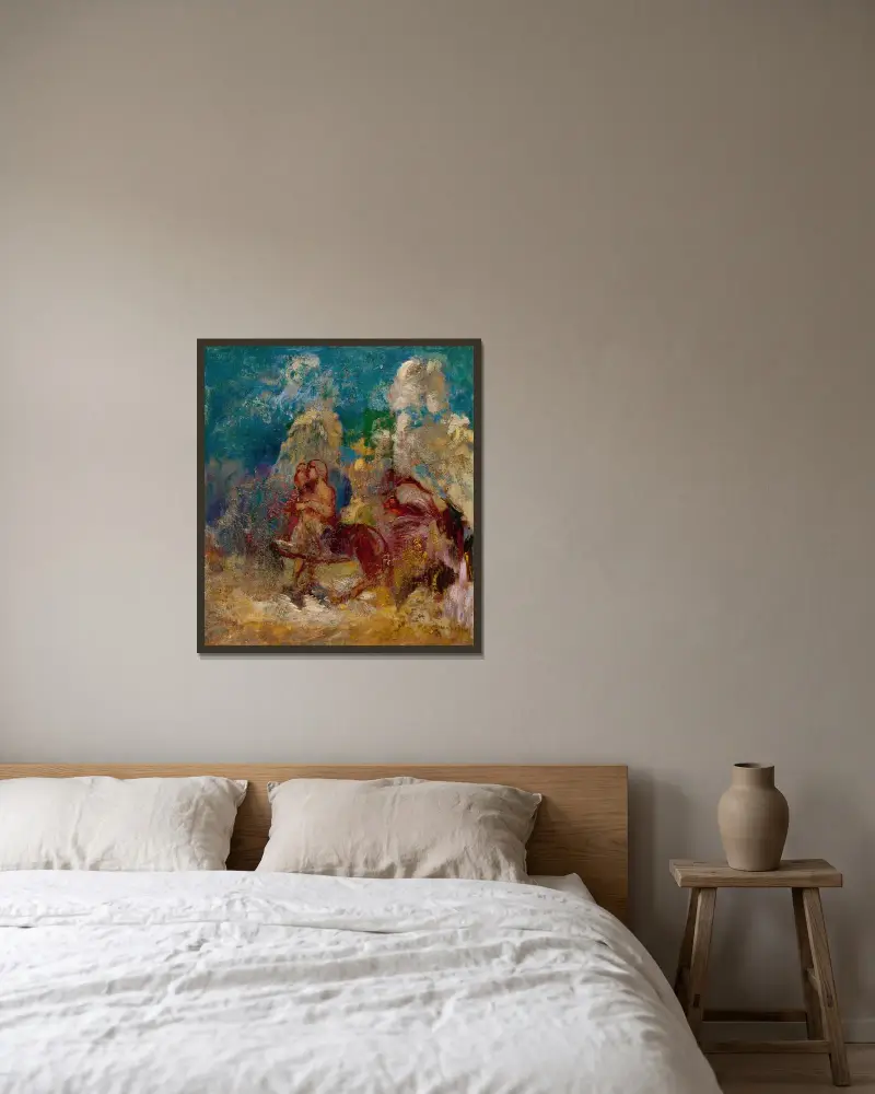 Centaures av Odilon Redon inramad på en vägg