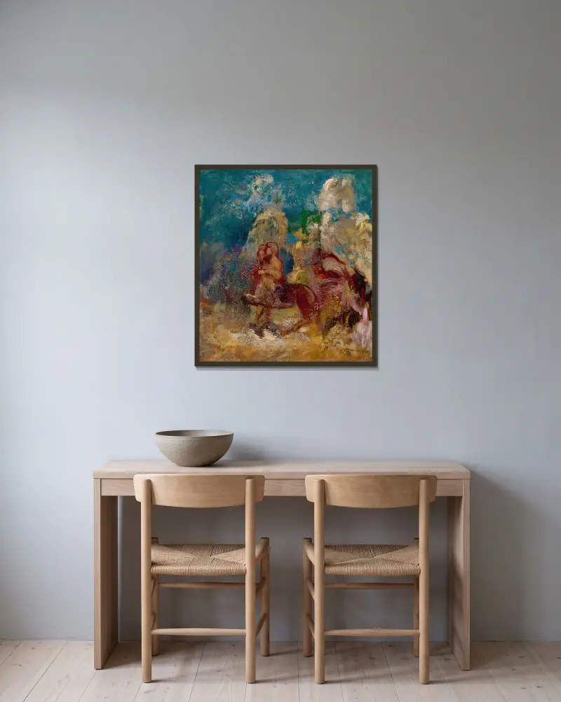 Centaures av Odilon Redon inramad på en vägg