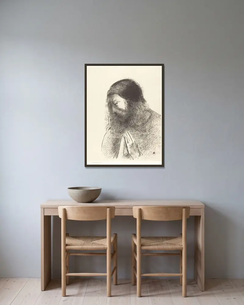 Det är jag, Johannes, som såg och hörde dessa ting av Odilon Redon inramad på en vägg