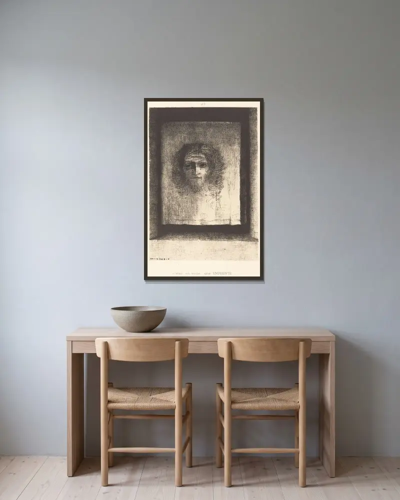 Det var en slöja, ett avtryck av Odilon Redon inramad på en vägg