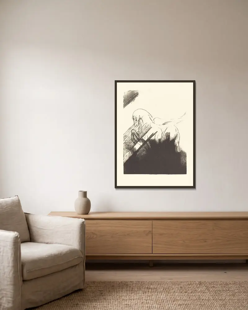 Okřídlený kůň, Odilon Redon v rámu na stěně