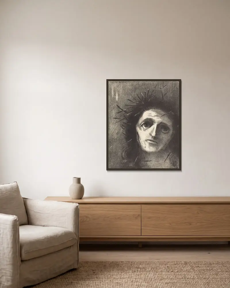 Christus, 1887 – Nr. 2 von Odilon Redon gerahmt an einer Wand