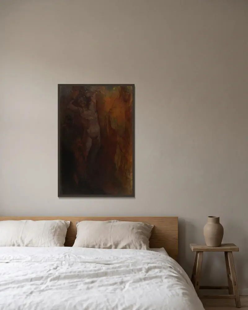 Composition à trois personnages av Odilon Redon inramad på en vägg
