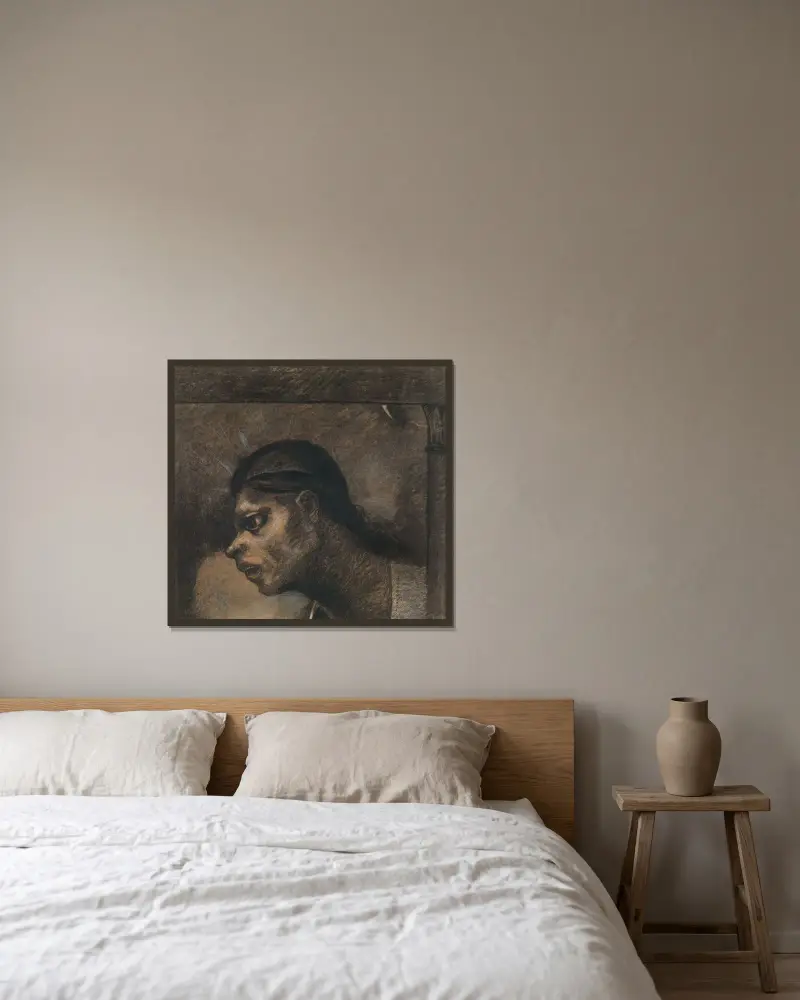 Een man van het volk av Odilon Redon inramad på en vägg