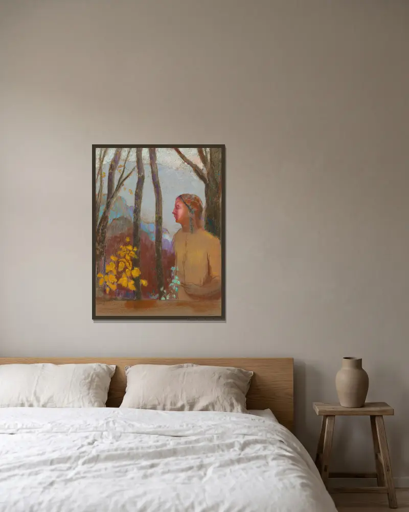 Vzývání (Žena na hoře), Odilon Redon v rámu na stěně