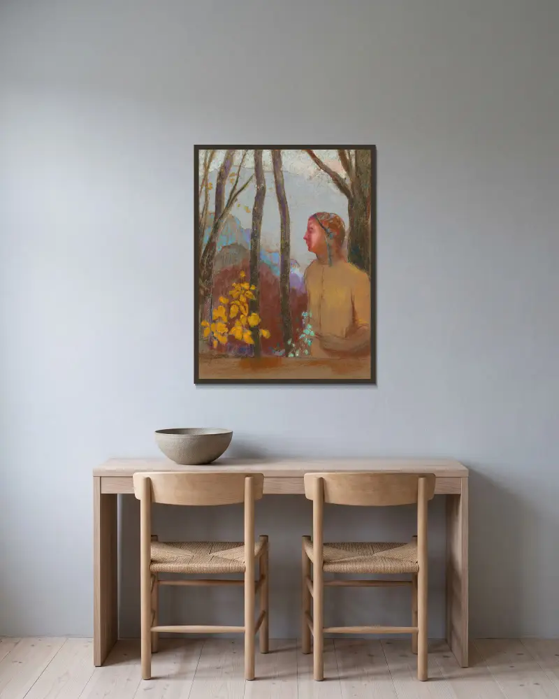 Vzývání (Žena na hoře), Odilon Redon v rámu na stěně
