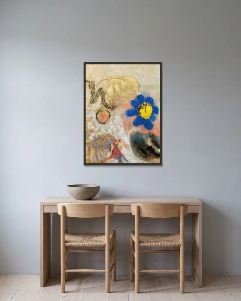 Flore Sous Marine av Odilon Redon inramad på en vägg