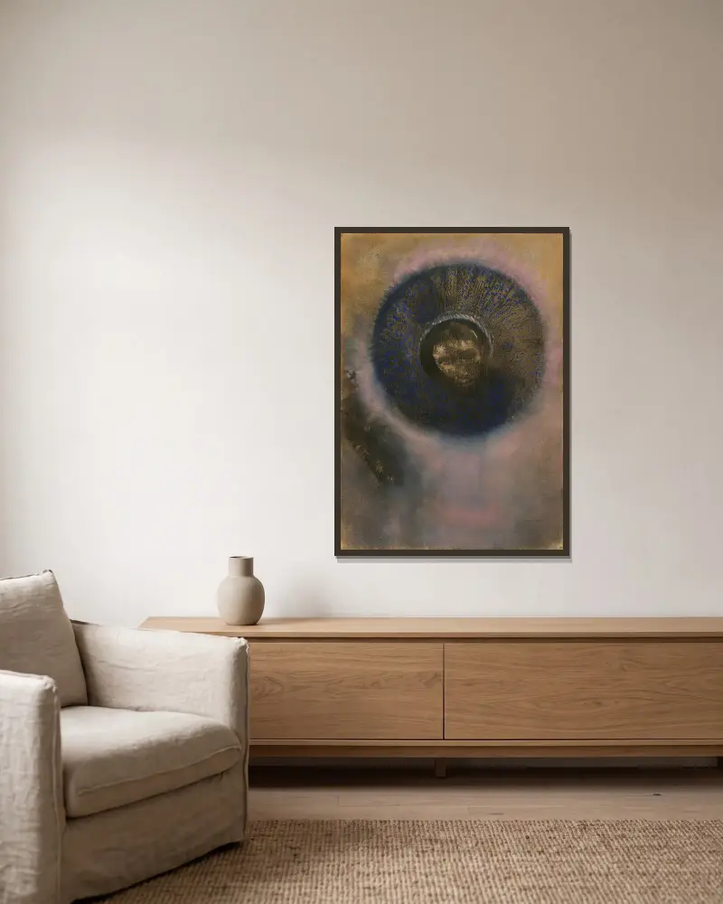 Głowa w aureoli, Odilon Redon w ramie na ścianie