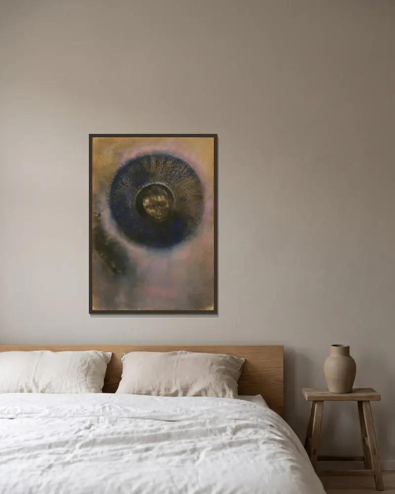 Głowa w aureoli, Odilon Redon w ramie na ścianie
