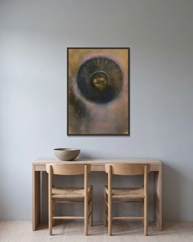 Głowa w aureoli, Odilon Redon w ramie na ścianie