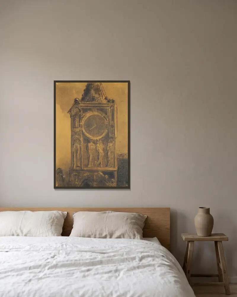 La cloche grave de Sainte-Gudule av Odilon Redon inramad på en vägg