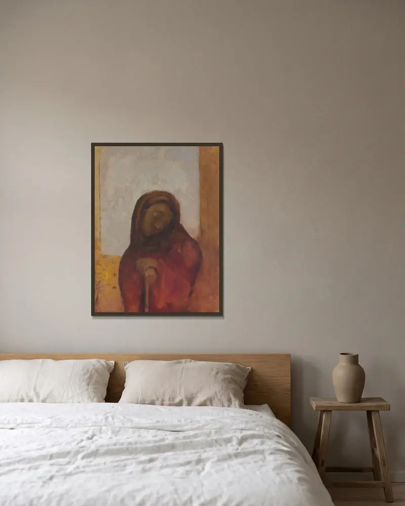 Förtvivlan, även kallad Lidandet av Odilon Redon inramad på en vägg