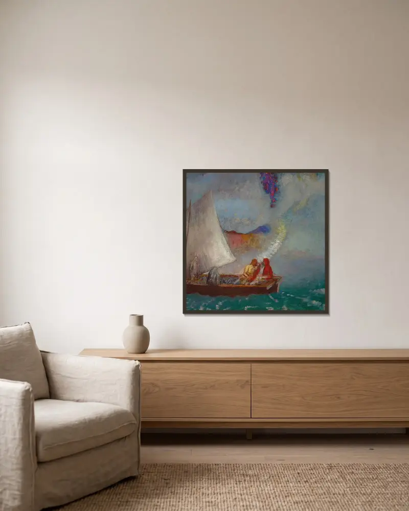 Šedá plachta, Odilon Redon v rámu na stěně