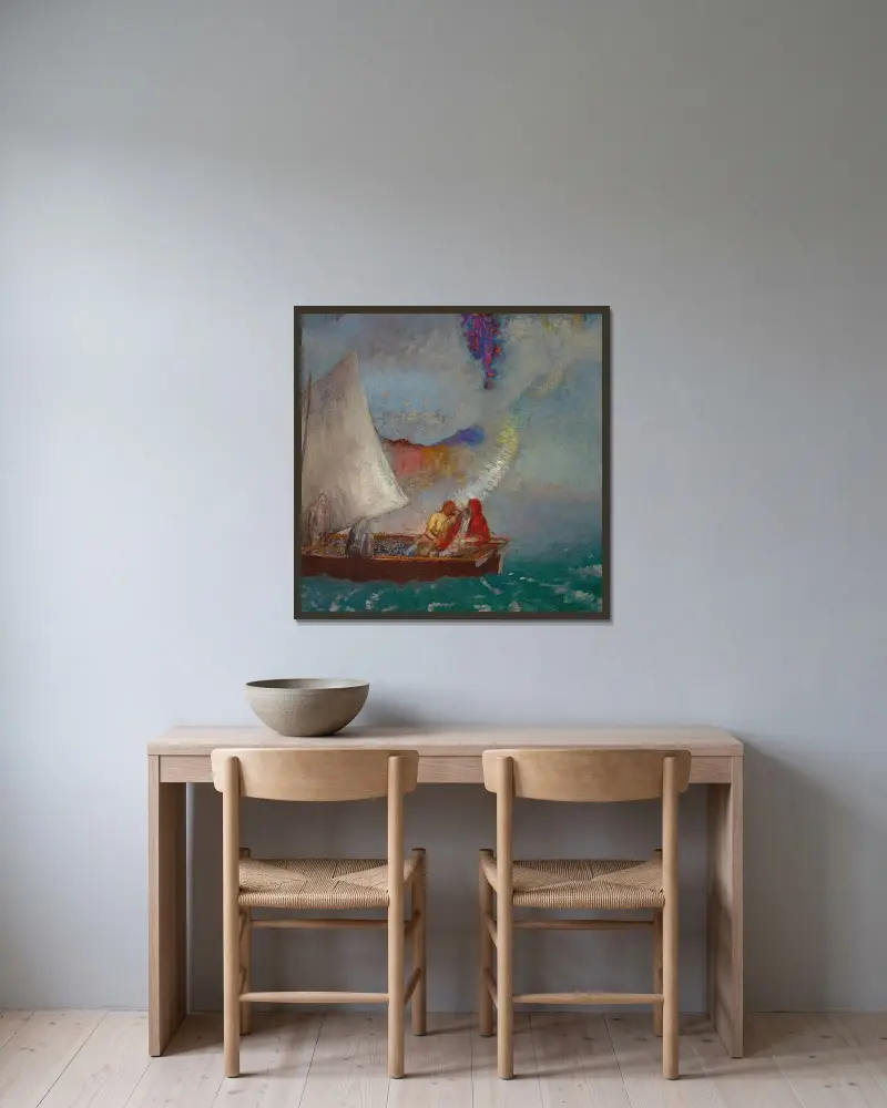Šedá plachta, Odilon Redon v rámu na stěně