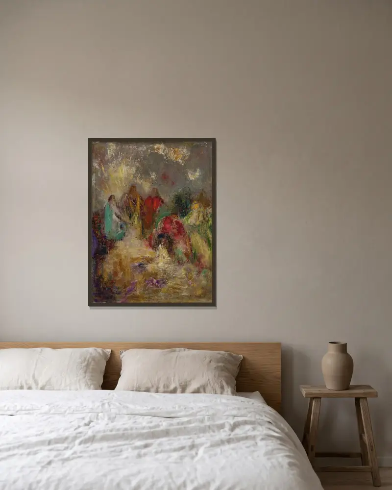 Le Christ et ses disciples av Odilon Redon inramad på en vägg