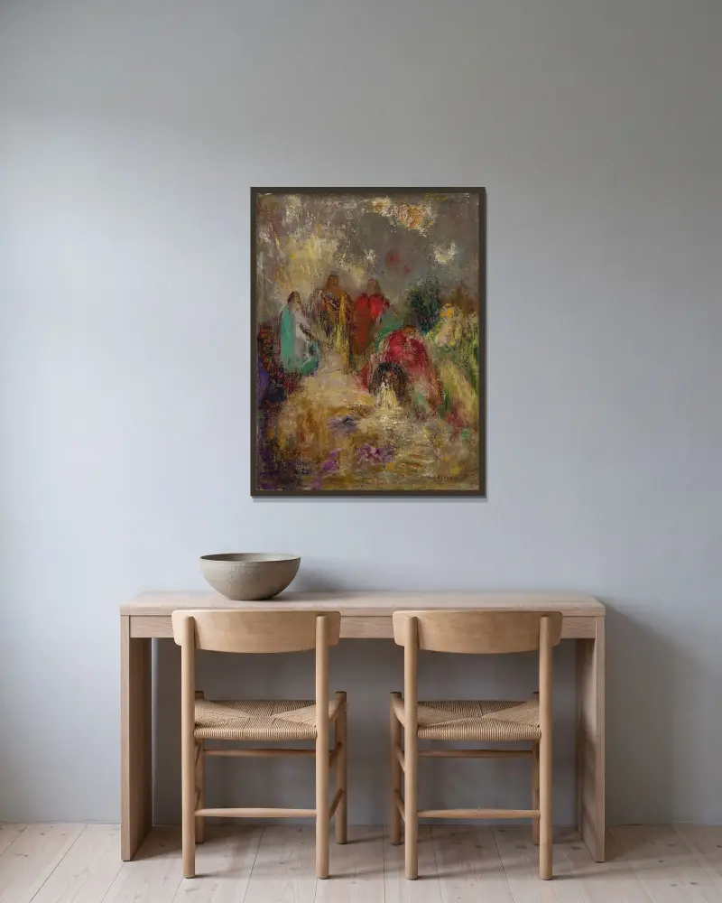 Le Christ et ses disciples av Odilon Redon inramad på en vägg