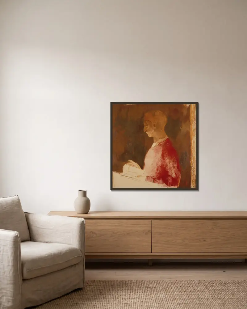 Rytcem, Odilon Redon v rámu na stěně