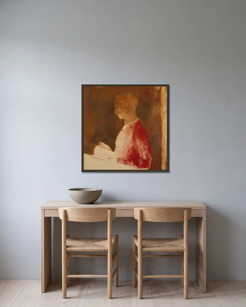 Rytcem, Odilon Redon v rámu na stěně