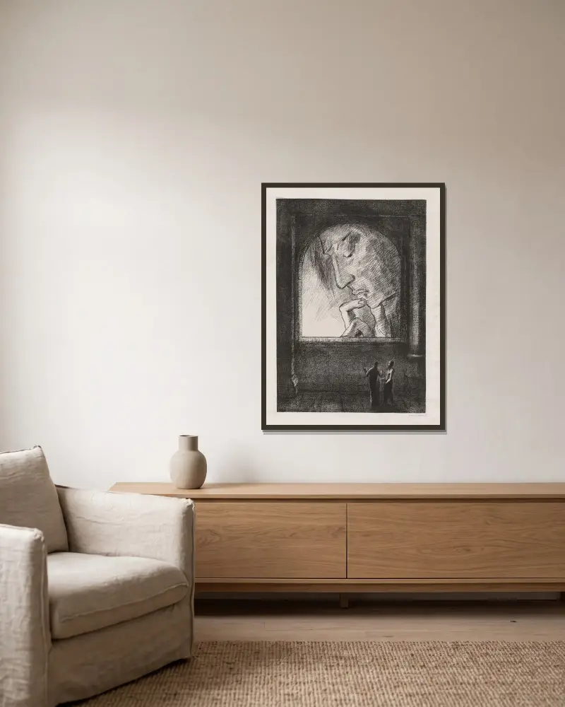 Light av Odilon Redon inramad på en vägg