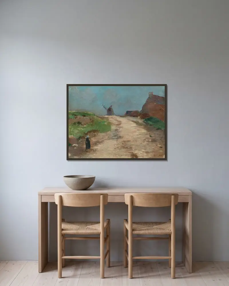 Morgat av Odilon Redon inramad på en vägg