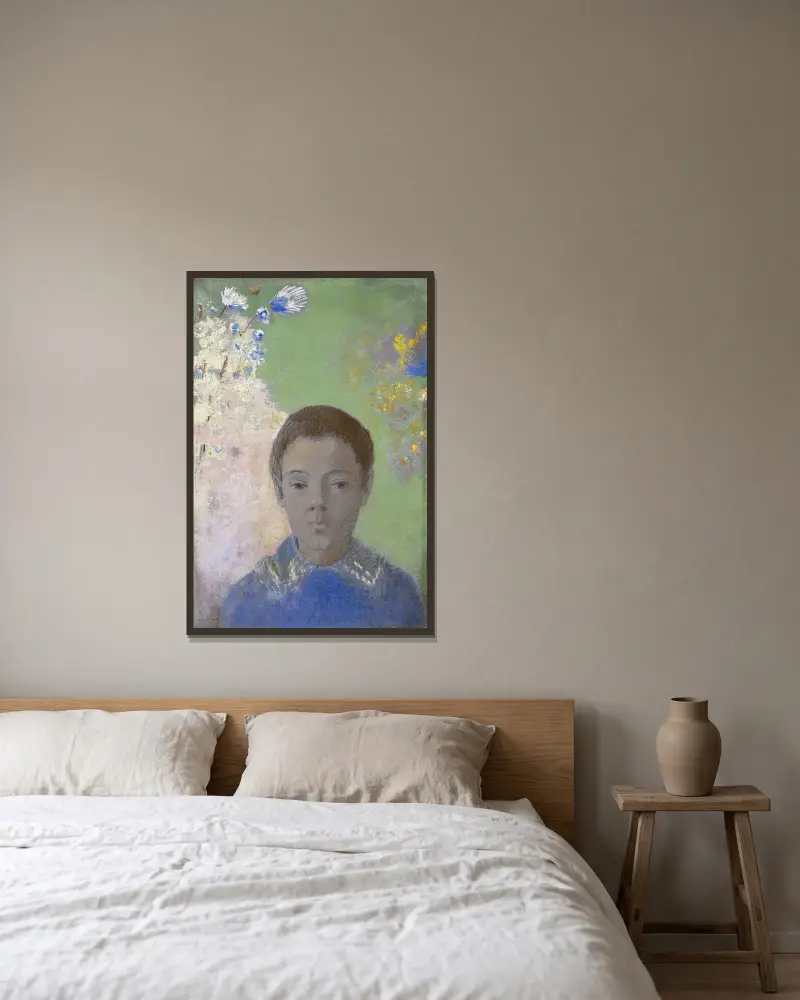 Portrait of Ari Redon av Odilon Redon inramad på en vägg