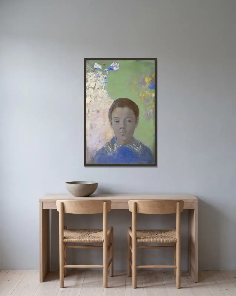 Portrait of Ari Redon av Odilon Redon inramad på en vägg