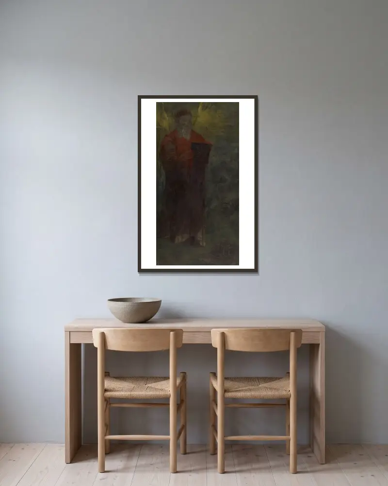 Prophète av Odilon Redon inramad på en vägg