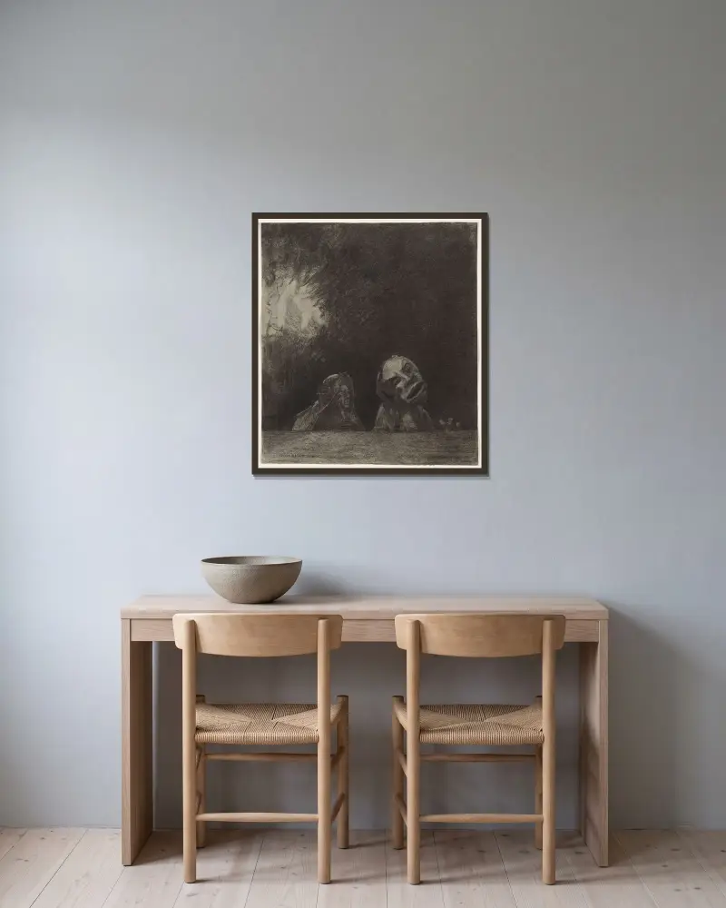 Quasimodo av Odilon Redon inramad på en vägg