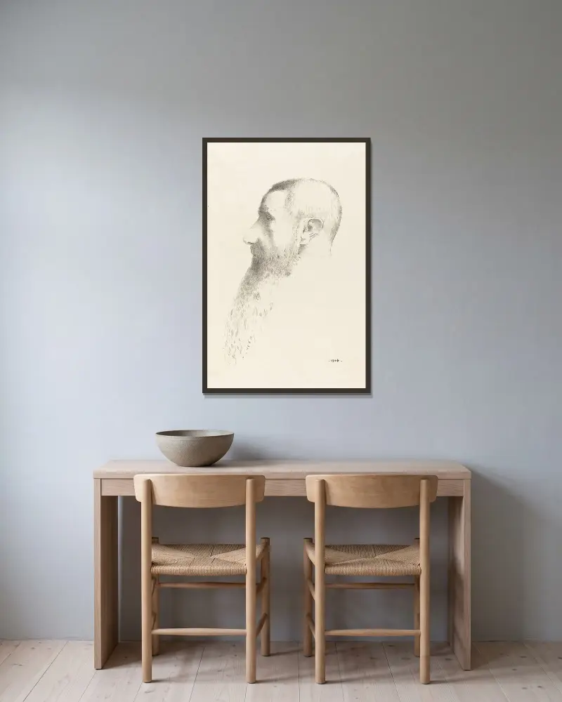 Roger Marx, 1904 – Nr. 2 von Odilon Redon gerahmt an einer Wand