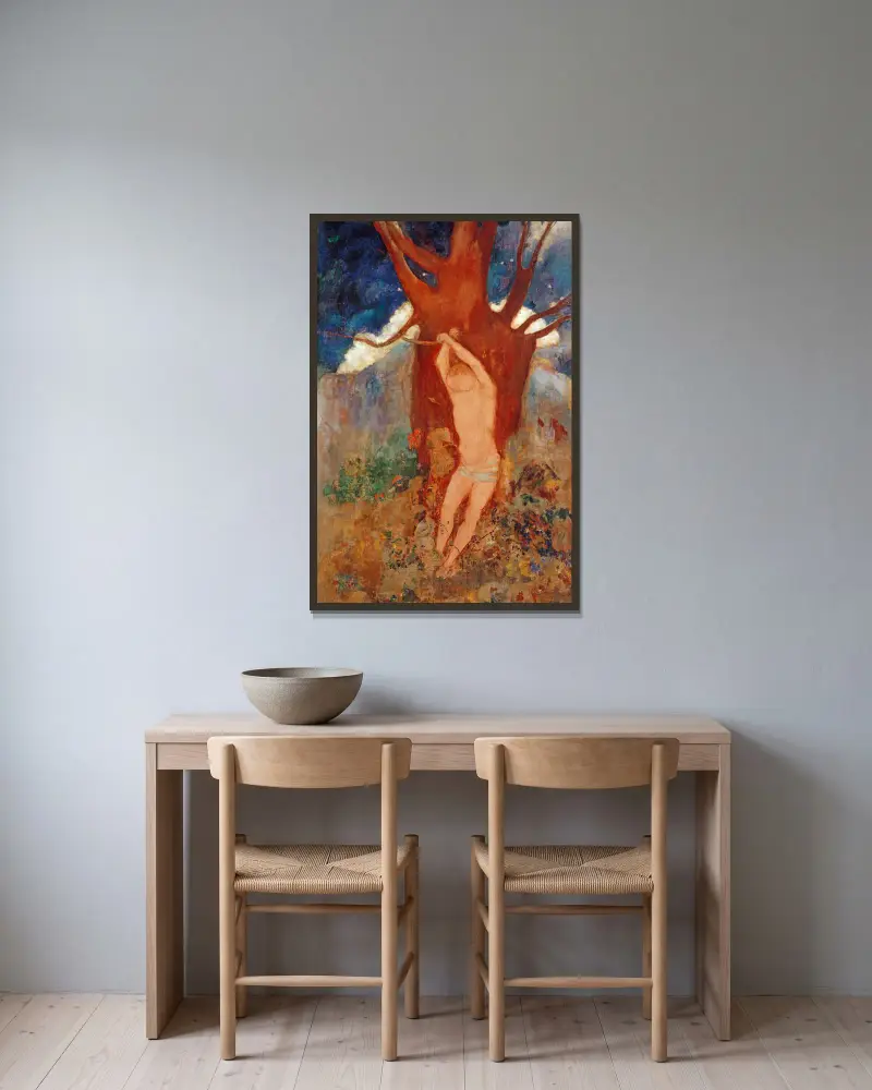 Der heilige Sebastian von Odilon Redon gerahmt an einer Wand