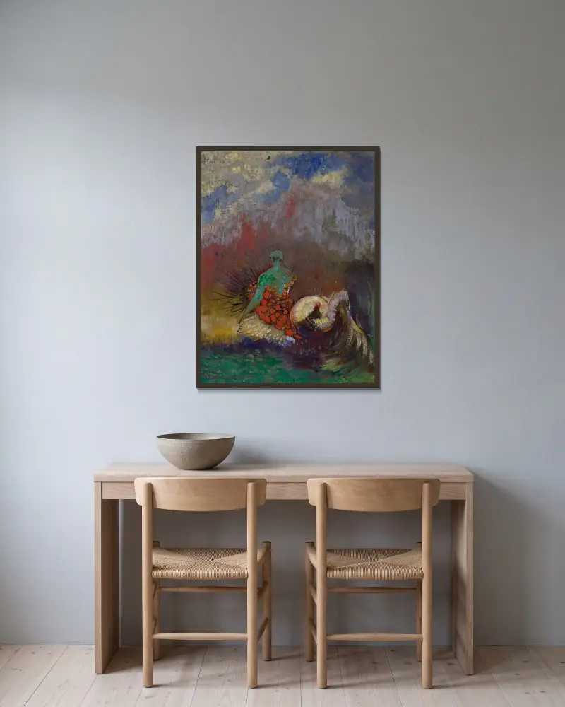 Siren av Odilon Redon inramad på en vägg