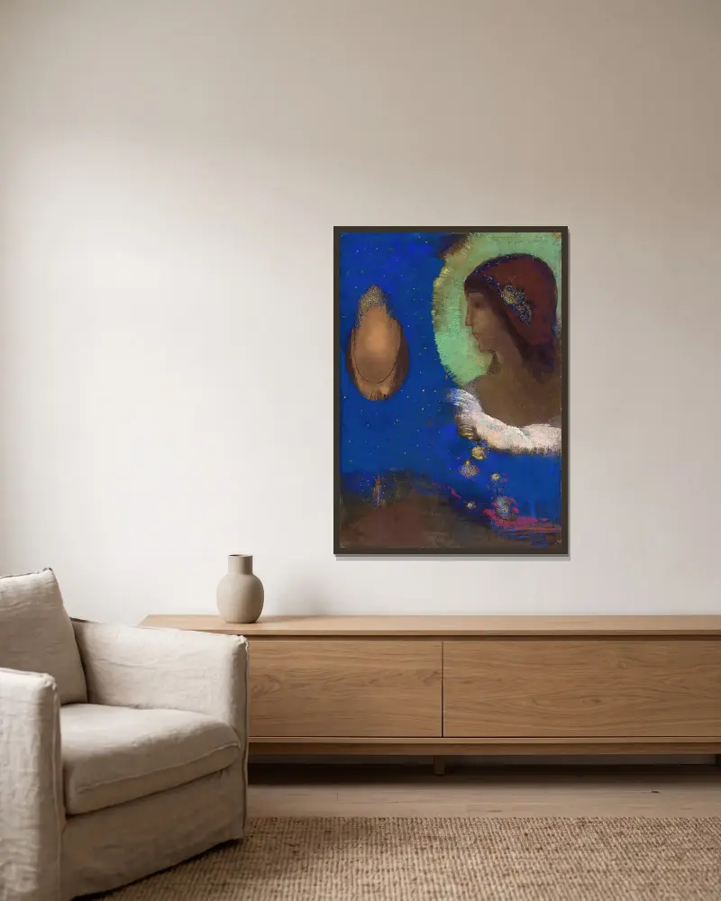Sita av Odilon Redon inramad på en vägg